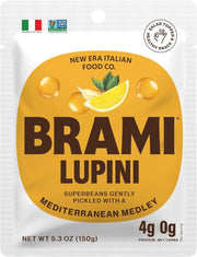 BRAMI_Lupini_Beans_Snack,_Mediterranean_Medley_|_7g_Plant_Based_Protein,_0g_Net_Carbs_|_Vegan,_Vegetarian,_Keto,_Non_Perishable_|_5.3_Ounce_(1_Count)