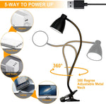 BOHON_Desk_Lamp_5_Color_Modes_10_Brightness_Dimmer_Reading_Light_10W_38_LED_Clamp_Lamp_with_Auto_Off_Timer_360°_Flexible_Neck_Clip_on_Light_for_Bed_Bedside,_AC_Adapter_Include