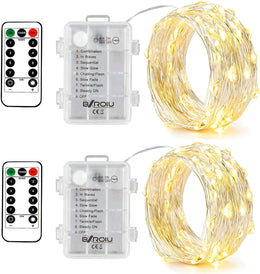 2_x_Fairy_Lights_Battery_Operated,Silver_Wire_Chains_8_Mode_16Ft/5Meter_50_LEDs_Timer_String_Lights_with_Remote_Control_for_Bedroom_Christmas_Party_Wedding_Decoration(Warm_White)