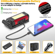 YiaMia_Rechargeable_LED_Magnetic_Work_Light_2_Pack,_Portable_Tool_Gifts_for_Men,_7_Flashlight_Modes_with_Kickstand_and_Carabiner,_USB_Charging_for_Camping,_Hunting,_and_Car_Repairs_(2,_Red)