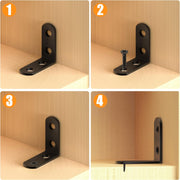 18PCS_L_Bracket_Corner_Bracket,_FATLODA_Stainless_Steel_L_Brackets_for_Shelves,_Black_Small_Right_Angle_Bracket,_Metal_Corner_Brace_for_Wood_Furniture_Cabinet_Chair_with_72PCS_Screws_(1.57x1.57_in)