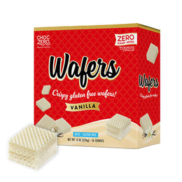 ChocZero_Vanilla_Wafer_Cookies,_Crispy_Cookies_Layered_With_Vanilla_Creme,_Gluten_Free,_No_Added_Sugar,_16_Keto_Wafer_Cookies_Per_Box,_8_Ounce_(Pack_of_1)