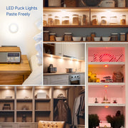 Yiliaw_3_Pack/6_Packs/12_Packs_LED_Puck_Lights_Remote_Control_16_Color_Changeable_Under_Cabinet_Lights,_Battery_Operated_Lights_Night_Light_with_Dimmer_&_Timmer_for_Closet_Bedroom_Kitchen,_White/Black