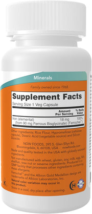 NOW_Foods_Supplements,_Iron_18_mg,_Non-Constipating*,_Essential_Mineral,_120_Veg_Capsules