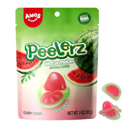 AMOS Peelerz Lychee Gummy Candy, Peelable Fruit-Shaped Candy, 8.47oz Box with 10 Individual Packs – Fun Peeling Gummy Snack Made with Real Juice