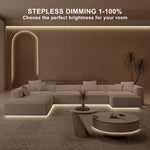 16.4ft/32.8ft_COB_LED_Strip_Light_with_Remote,_2700K-6500K_Dimmable_Bright_Warm_White_Led_COB_Strip_Light,_White_Continuous_Led_Strip_Light_for_Mirror,_Stair,_Cabinet,_Room