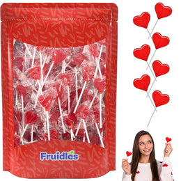 Fruidles_Lollipops_Mini_Red_Heart_Shaped_Strawberry_Flavored_Individually_Wrapped,_5g_30_Lollipops_Half-Pound