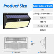 368_LED_Solar_Lights_Outdoor_Motion_Sensor,_Solar_Fence_With_3_Lighting_Modes,_Powered_Security_Waterproof_for_Outside_Yard_Wall_Garden_Backyard_Garage