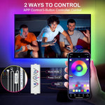 HOUHUI_TV_LED_Lights_13Ft/32.8ft,_RGB_LED_Strip_Lights_for_32-65in_TV_Backlight,_App_Control_Strips_Light_Sync_to_Music,_USB_Bias_LED_Strip_Lighting_for_Bedroom_Home_Room_PC_Monitor_Gaming_Lights_Cabinet