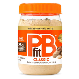 PBfit_8_Ounce_Classic_Peanut_Butter_Powder,_Powdered_Peanut_Butter_Spread_From_Real_Roasted_Peanuts,_8g_of_Protein_8%_DV,_Gluten-Free,_60_calories,_87%_less_fat_(Pack_of_1)