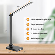 LED_Desk_Lamp_with_USB_Ports,Touch_Desk_Lamps_for_Home_Office_with_5_Color_Modes,3_Brightness_Desk_Light_with_Small_Night_Light,Reading_Lamp_Table_Lamp_for_Bedroom_Bedside_Study_Black_（with_adapter）