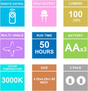 BIGLIGHT_Spotlight_Battery_Operated,_LED_Puck_Light,_Dimmable_Uplight_with_Remote,_Stick_on_Accent_Light_for_Painting_Picture_Wall_Artwork_Photo_Portrait_Closet_Plants,_Warm_White,_2_Pack