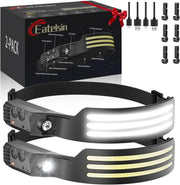 2PCS_Headlamp_Rechargeable,_Motion_Sensor_230°_COB_Head_Lamp,_Headlights_for_Forehead,_Hard_hat_Light_for_Adults,_LED_Headband_Flashlight_for_Work,_Hiking,_Running,_Camping_Essentials_Gear