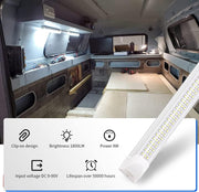 12v_LED_Interior_Light_Bar_|_108LEDs_1600LM_6W_DC_12_Volt_led_Strip_Lights_Enclosed_Trailer_Lights_Fixture_for_Camper_Truck_Van_RV_Trailer_Cargo_Cabient_Lights_Fixture_Motorhome_Lorry_(4Pack)