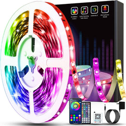 Keepsmile_50ft/65.6ft_Led_Lights_for_Bedroom,_Bluetooth_Smart_APP_Control_RGB_Color_Changing_Led_Strip_Lights_with_Remote_Control_and_Power_Adapter_Led_Lights_for_Room_Kitchen_Party_Home_Decoration