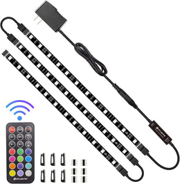 HitLights_LED_Strip_Lights_3_Pre-Cut_12Inch/36Inch_LED_Light_Strip_Flexible_Color_Changing_5050_LED_Accent_Kit_with_RF_Remote,_Power_Supply,_and_Connectors_for_TV,_Home,_DIY_Decoration