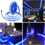 ALITOVE_16.4ft_5050_Blue_LED_Flexible_Strip_Ribbon_Light_Black_PCB_DC_12V_5M_300_LEDs_Waterproof_IP65_for_Home_Garden_Commercial_Area_Lighting,_Without_Power_Supply