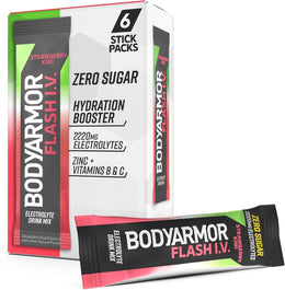 BODYARMOR_Flash_IV_Electrolyte_Packets,_Strawberry_Kiwi_-_Zero_Sugar_Drink_Mix,_Single_Serve_Packs,_Coconut_Water_Powder_(6_Count)