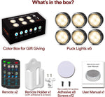 LED_Puck_Lights_with_Remote_Control,_Battery_Operated_Wireless_Closet_Light,_Under_Cabinet_Lighting_Stick_on_Tap_Push_Lights,_Color_Changing_Under_Counter_Light_for_Kitchen,_2_Pack/6_Pack_-_Black/White