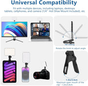 ALTSON_60_LED_Portable_Selfie_Light_Video_Conference_Lighting_with_Clip_&_Camera_Tripod_Adapter_Rechargeable_2200mAh_CRI_97+,_3_Light_Modes_for_Phone_iPhone_Webcam_Laptop_Photo_Makeup