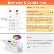 WOBANE_LED_Strip_Lights,_Motion_Sensor_Light_Strip_with_Remote_and_Adapter,_Night_Light,_Dimmable_Function,_16.4ft/32.8f_Tape_Lighting_for_Kitchen,_Under_Cabinet,_Bedroom,_Shelf,_Bed,_Warm_White/White