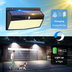 368_LED_Solar_Lights_Outdoor_Motion_Sensor,_Solar_Fence_With_3_Lighting_Modes,_Powered_Security_Waterproof_for_Outside_Yard_Wall_Garden_Backyard_Garage