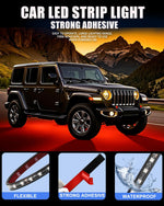 Keiurot_12V_Led_Light_Strip_32CM_Waterproof_LEDs_Light_Strips_for_Cars_Motorcycles_Golf_Cart_Interior_&_Exterior_Marine_Boat_Red/Blue/Green/ICE_Blue/White/Pink/Amber__Led_Strip_Lights_5050_18SMD,Pack_of_4