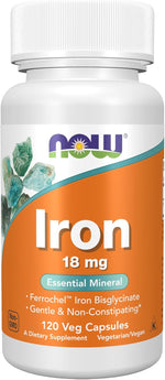 NOW_Foods_Supplements,_Iron_18_mg,_Non-Constipating*,_Essential_Mineral,_120_Veg_Capsules