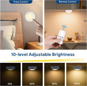 Yiliaw_3_Pack/6_Packs/12_Packs_LED_Puck_Lights_Remote_Control_16_Color_Changeable_Under_Cabinet_Lights,_Battery_Operated_Lights_Night_Light_with_Dimmer_&_Timmer_for_Closet_Bedroom_Kitchen,_White/Black
