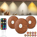 Puck_lights_with_remote,_2000mAh_rechargeable_cabinet_light,_Under_Cabinet_Lighting_Wireless,_Display_Cabinet,_Dimmable_Magnetic_Stick-On_Shelf_,_push_lights_battery_operated，(Wood_Color/Black,_3_Pcs)