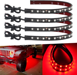 Keiurot_12V_Led_Light_Strip_32CM_Waterproof_LEDs_Light_Strips_for_Cars_Motorcycles_Golf_Cart_Interior_&_Exterior_Marine_Boat_Red/Blue/Green/ICE_Blue/White/Pink/Amber__Led_Strip_Lights_5050_18SMD,Pack_of_4