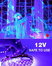 Onforu_32.8ft/65.6ft_LED_Black_Light_Strip_Kit,_600/1200__Units_Lamp_Beads,_12V_Flexible_Blacklight_Fixtures,_10m/20m_Ribbon,_Non-Waterproof_for_Glow_Party,_Indoor_Birthday,_Body_Paint,Halloween