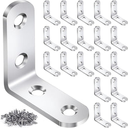 20PCS_L_Bracket_Corner_Brace_Sets,_Stainless_Steel_L_Brackets_for_Wood_Shelves,_90_Degree_Right_Angle_Bracket_with_80_Screws,_Metal_Corner_Brackets_for_Furniture_Cabinet_Drawer_Chair_(1.57x1.57_in)