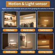 Under_Cabinet_Lights,76_LED_Operated_Motion_Sensor_Light_Indoor,1500mAh_USB_Rechargeable_Closet_Lights,_2/4_Pack_Magnetic_Dimmable_Closet_Lights，Wireless_Under_Counter_Lights_for_Kitchen,_Stairs