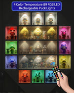 Puck_lights_with_remote,_2000mAh_rechargeable_cabinet_light,_Under_Cabinet_Lighting_Wireless,_Display_Cabinet,_Dimmable_Magnetic_Stick-On_Shelf_,_push_lights_battery_operated，(Wood_Color/Black,_3_Pcs)