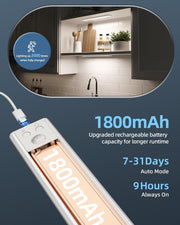 10inch/12_inch_Under_Cabinet_Lights,_Motion_Sensor_Light_Indoor,_Wireless_Closet_Lights,_1800mAh_Rechargeable_Battery,_Magnetic,_5_Levels_Dimmable,_Under_Counter_Lights_for_Kitchen,_Bathroom_(2_Pack)