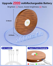 Puck_lights_with_remote,_2000mAh_rechargeable_cabinet_light,_Under_Cabinet_Lighting_Wireless,_Display_Cabinet,_Dimmable_Magnetic_Stick-On_Shelf_,_push_lights_battery_operated，(Wood_Color/Black,_3_Pcs)