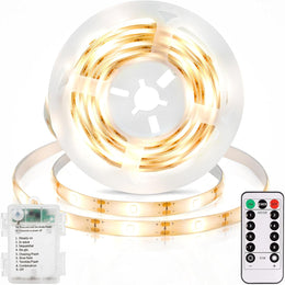 echosari_Strip_Lights_Battery_Operated,_3.3FT_Tape_Light_with_Self-Adhesive_Timer_Dimmable_Cuttable_Remote_Control_for_Indoor_Stairs_Cabinets_Shelves_TV_Home_Decor_(Warm_White/Cool_White)