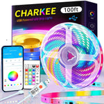 CHARKEE_LED_Lights_25ft/50ft/100ft_USB-Powered,_Music_Sync_RGB_LED_Strip_Lights_for_Bedroom/TV_Backlight/Gaming_Lighting,_Color_Changing_Bluetooth_Led_Lights_IR_Remote&App_Control