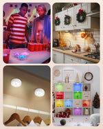 Puck_Lights_with_Remote,_13_RGB_Colors_LED_Under_Cabinet_Lights,_Rechargeable_Baterry_Operated_Under_Cabinet_Lighting_Tap_Lights,_Stick_on_Lights_with_Dimmer_and_Timer