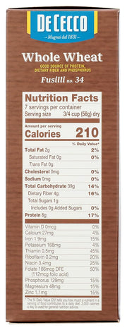 De_Cecco_Pasta_Fusilli_Whole_Wheat_Pasta,_13.25_oz