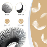 LASHVIEW Eyelash Extensions,Ellipse Flat Eyelash Extensions 0.15mm C Curl 8-15mm Mixed Tray,Mink Black,Individual Lashes,Super Matte Extremely Soft Professional Salon Use