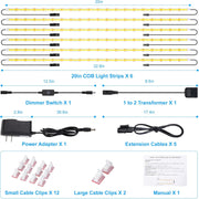 JUSJUBR_LED_Lights_for_Shelves,_6_PCS_20_Inch_Dimmable_Flexible_COB_LED_Strip_Lights_for_Cabinet,_Display_Case,_Bookshelf,_Kitchen,_Wardrobe_and_Closet,_Under_Cabinet_Lighting_Cold_White_6000K