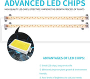 LED_Grow_Light_Strips_for_Indoor_Plants_Full_Spectrum_3500K,_96_LEDs_Plant_Light_Bar_with_3/9/12H_Timer,_10_Dimmable_Levels_for_Seedling_Succulent,_13_Inches_1_Head/2_Head/3_Head/4_Head