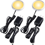 Single_LED_Puck_Light_for_Under_Obove_Cabinet_Counter_Bar_Shelf_Back_Lighting,_120V_Electric_Direct_Wall_Plug_in,_Handy_On_Off_Switch,_Black_Cables,_2_Packs,_Warm_White/Daylight