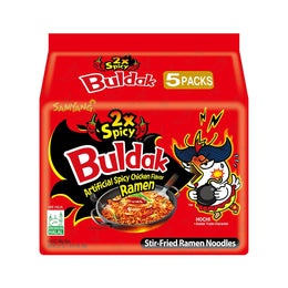 Samyang_Buldak_Hot_Chicken_Ramen,_Korean_Stir-Fried_Instant_Noodle,_2X_Spicy,_4.94_OZ(140g),_Pack_of_5