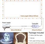 13ft/4M_Led_Vanity_Mirror_Lights_Kit_Bendable_NO_Need_to_Cut_Vanity_Make-up_Mirror_Cloakroom_Adjustable_Flexible_Strip_Light_Table_Set_with_Dimmer_and_Power_Supply_Mirror_Not_Included