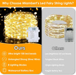 Mlambert_Fairy_Lights_Battery_Operated_with_Remote_and_Timer,_Waterproof_Dimmable_8_Modes_100_LEDs_Twinkle_Lights_for_Indoor_Outdoor_Decor