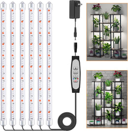 16''_2/4/6_Bars_Grow_Light_Strips_for_Indoor_Plants_with_Auto_ON/Off_Timer_6/12/18H,_5_Dimmable_Levels_for_Shelves_Plant_Growing(Pack_1)
