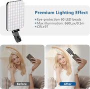 ALTSON_60_LED_Portable_Selfie_Light_Video_Conference_Lighting_with_Clip_&_Camera_Tripod_Adapter_Rechargeable_2200mAh_CRI_97+,_3_Light_Modes_for_Phone_iPhone_Webcam_Laptop_Photo_Makeup